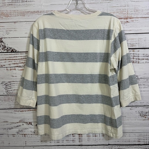 Basic Equipment scoop neck‎ striped half sleeve popover casual blouse - Picture 6 of 6